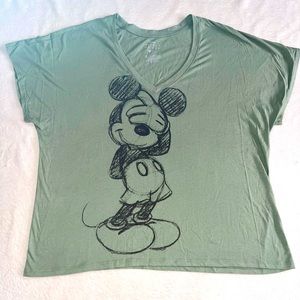 Disney Mickey Mouse Graphic T-Shirt Army Green